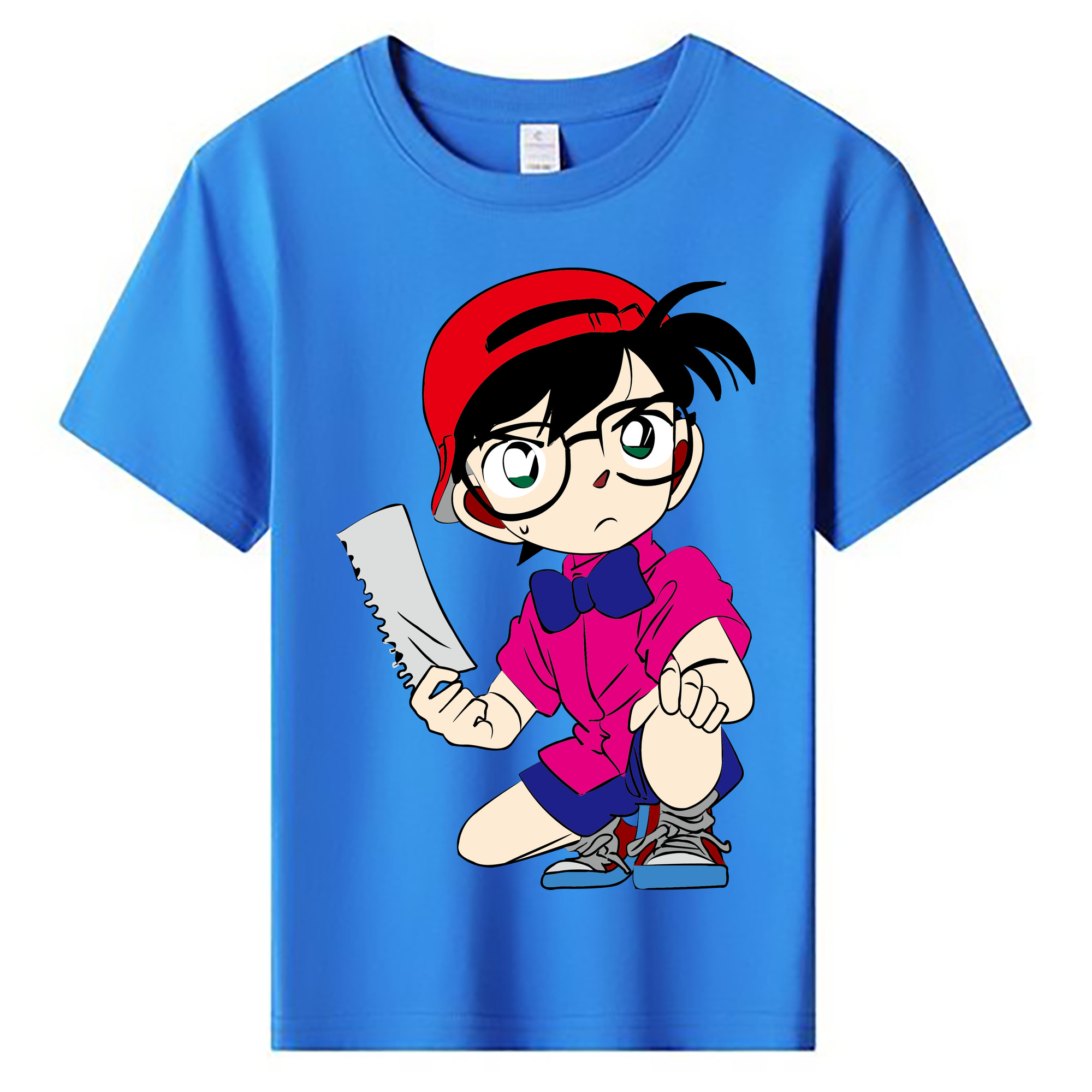 （画像用） 名探偵コナン 江戸川 コナン Detective Conan Conan Edogawa 綿100％キッズTシャツ（フロントプリント）